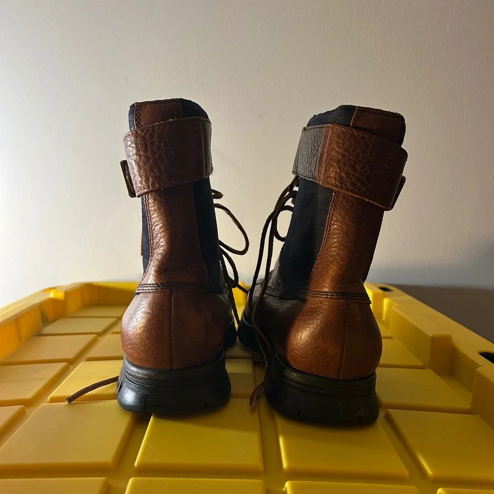 Polo Ralph Lauren Drax Duck Boots Men 8D Brown Leather Buckle Strap Outdoor Hike